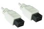 Preview: DINIC FireWire 800 Kabel 9 polig Stecker auf Stecker, Anschlusskabel, weiß, 1m